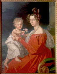 Erzherzogin Sophia von Österreich (1805-72) mit ihrem zweijährigen Sohn Franz Joseph (1830-1916) (später Kaiser Franz Joseph I. von Österreich)